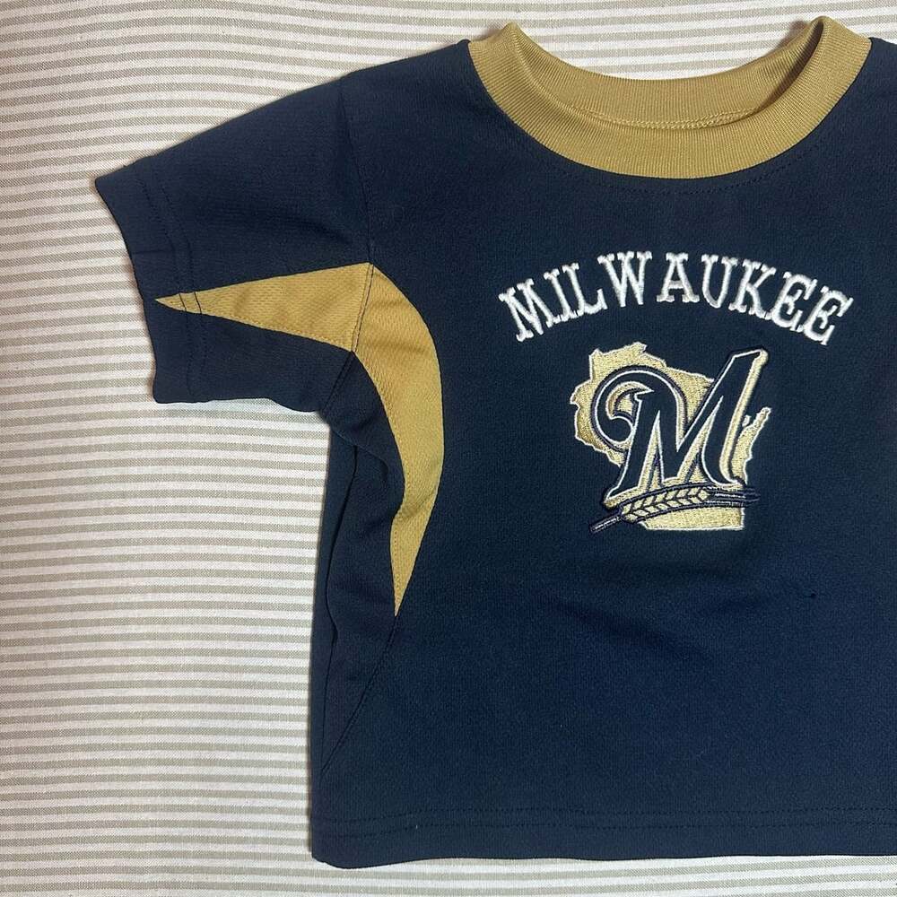 Colorblock Milwaukee Brewers Toddler Size 2T T-Shirt - Picture 2 of 7